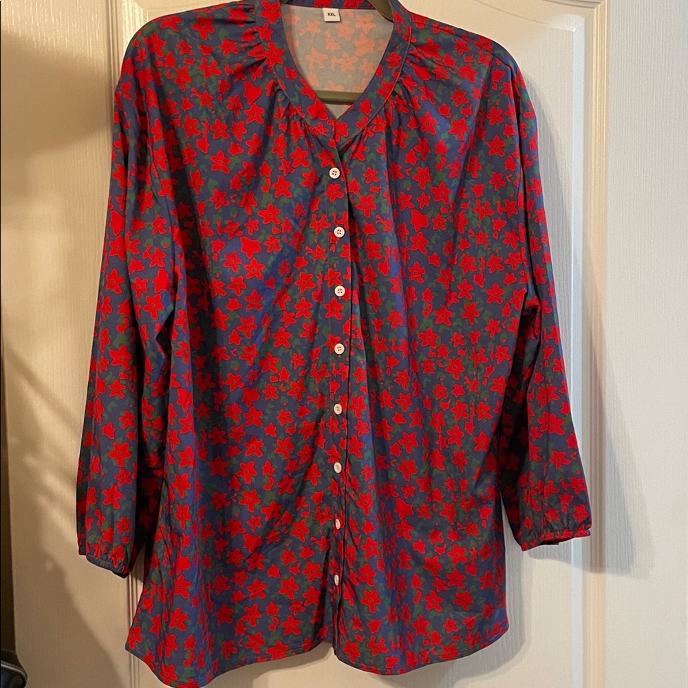 Floral Button-Up Blouse